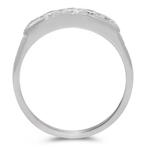 14K White Solid Gold Womens Diamond Wedding Ring Band 0.53 Ctw