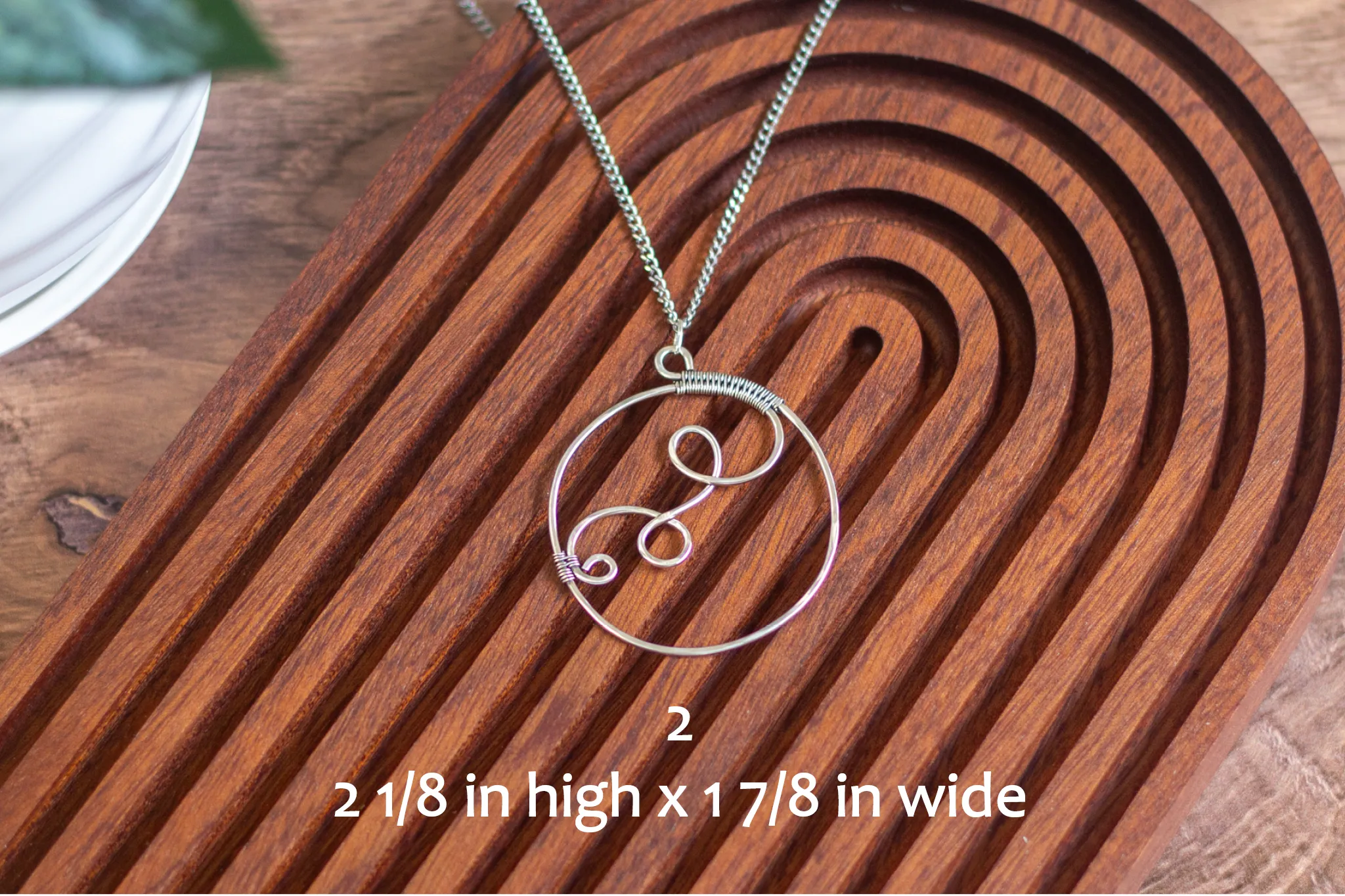Circular Sterling Silver Wire Wrapped Pendants (Multiple Options)
