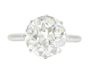 Edwardian 4.30 CTW Old European Cut Diamond Platinum Engagement Ring Circa 1915