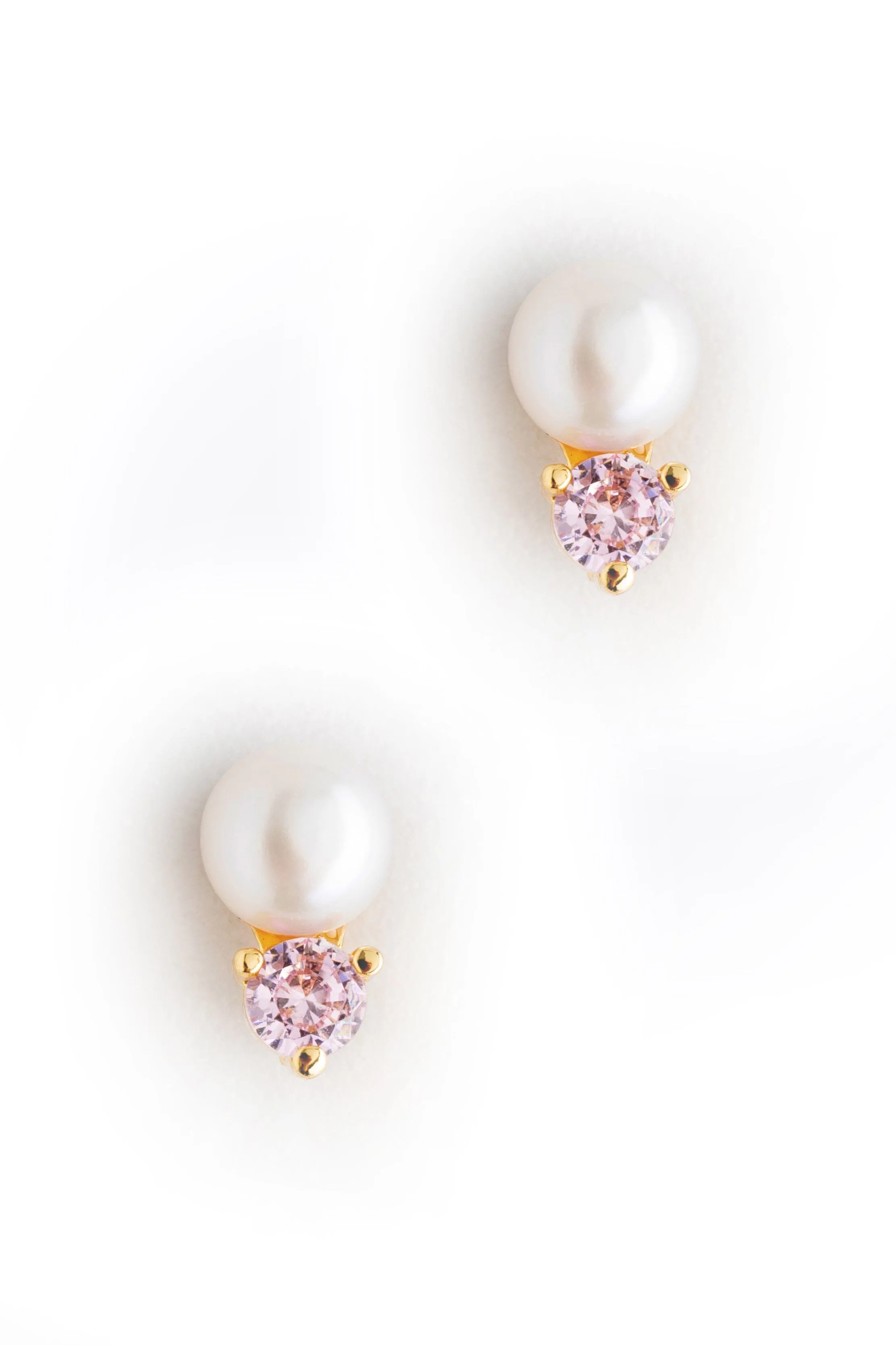 October Pearl Tournaline Stud Earrings