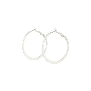 Silver Flat Bottom Hoop Earrings