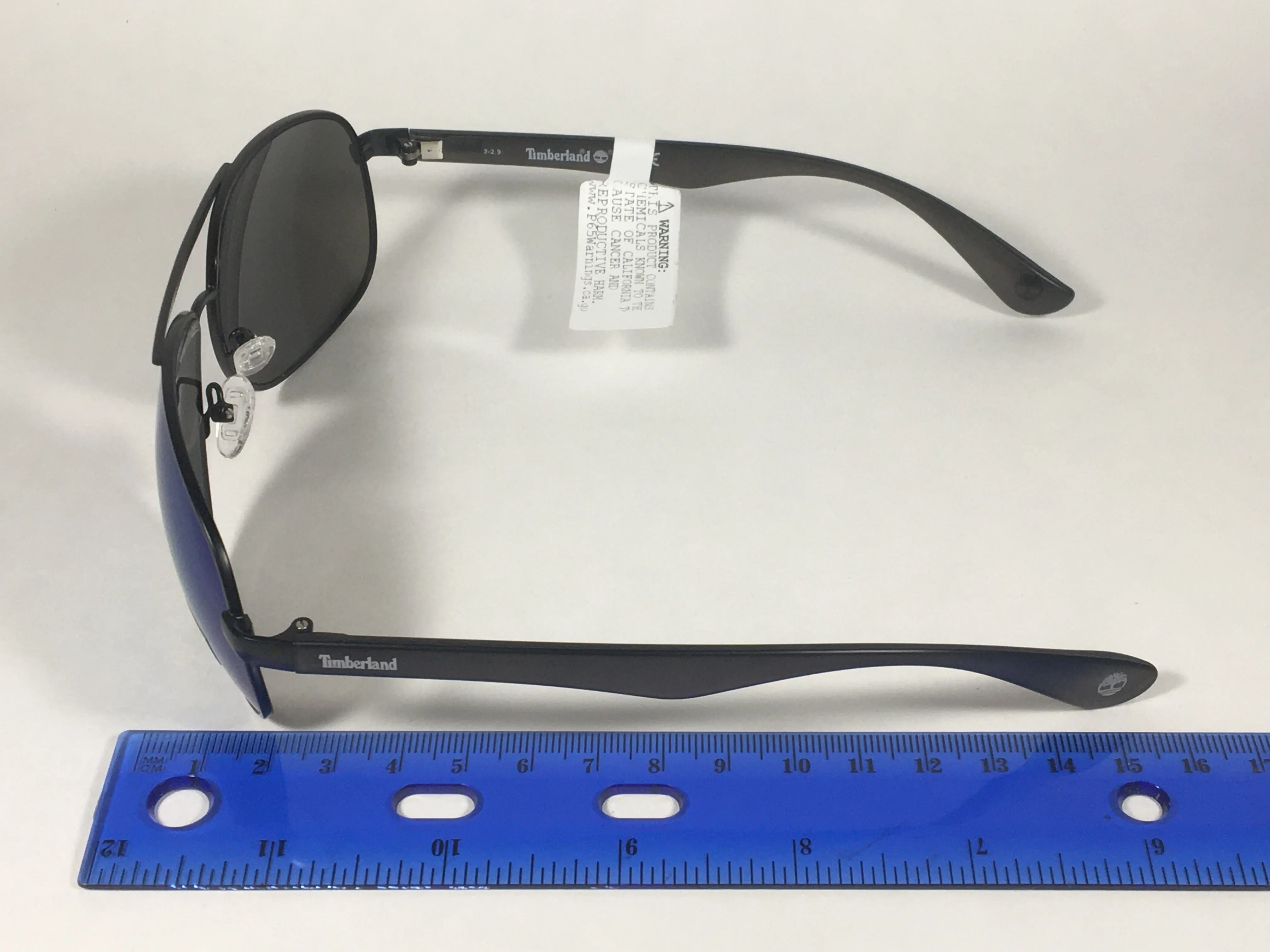 Timberland Aviator Sunglasses Matte Black Frame Blue Mirror Lens TB7151 02X