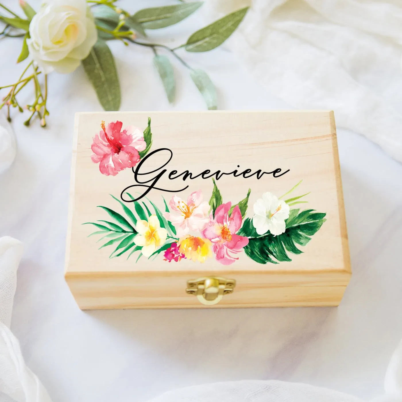Tropical Personalized Jewelry Box