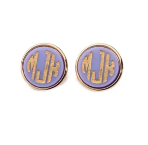 Vineyard Round Monogram Post Earrings